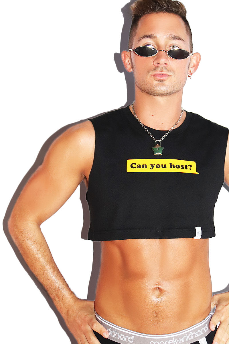 Can You Host? Extreme Crop Tank- Black