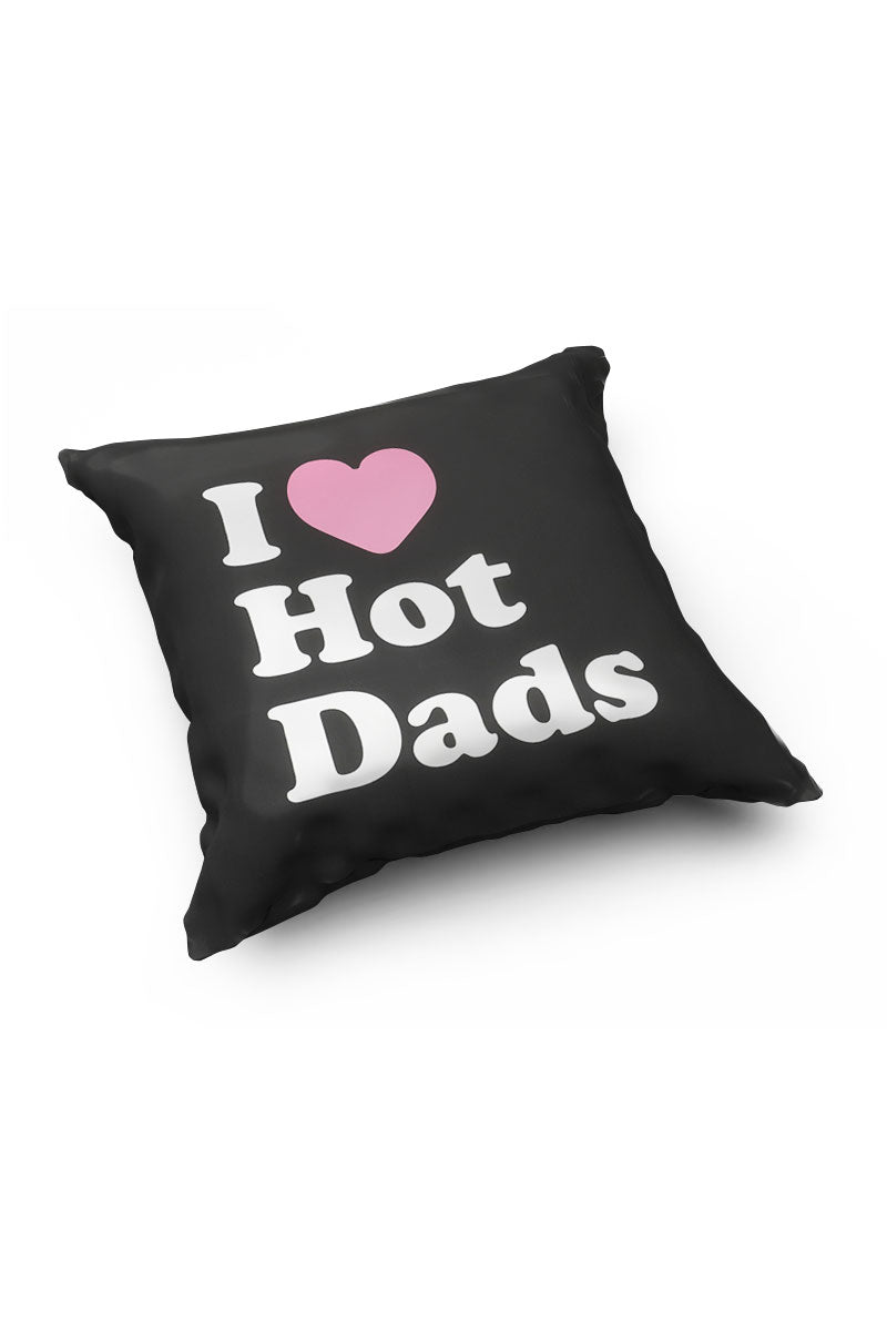Hot Dads Throw Pillow-Black