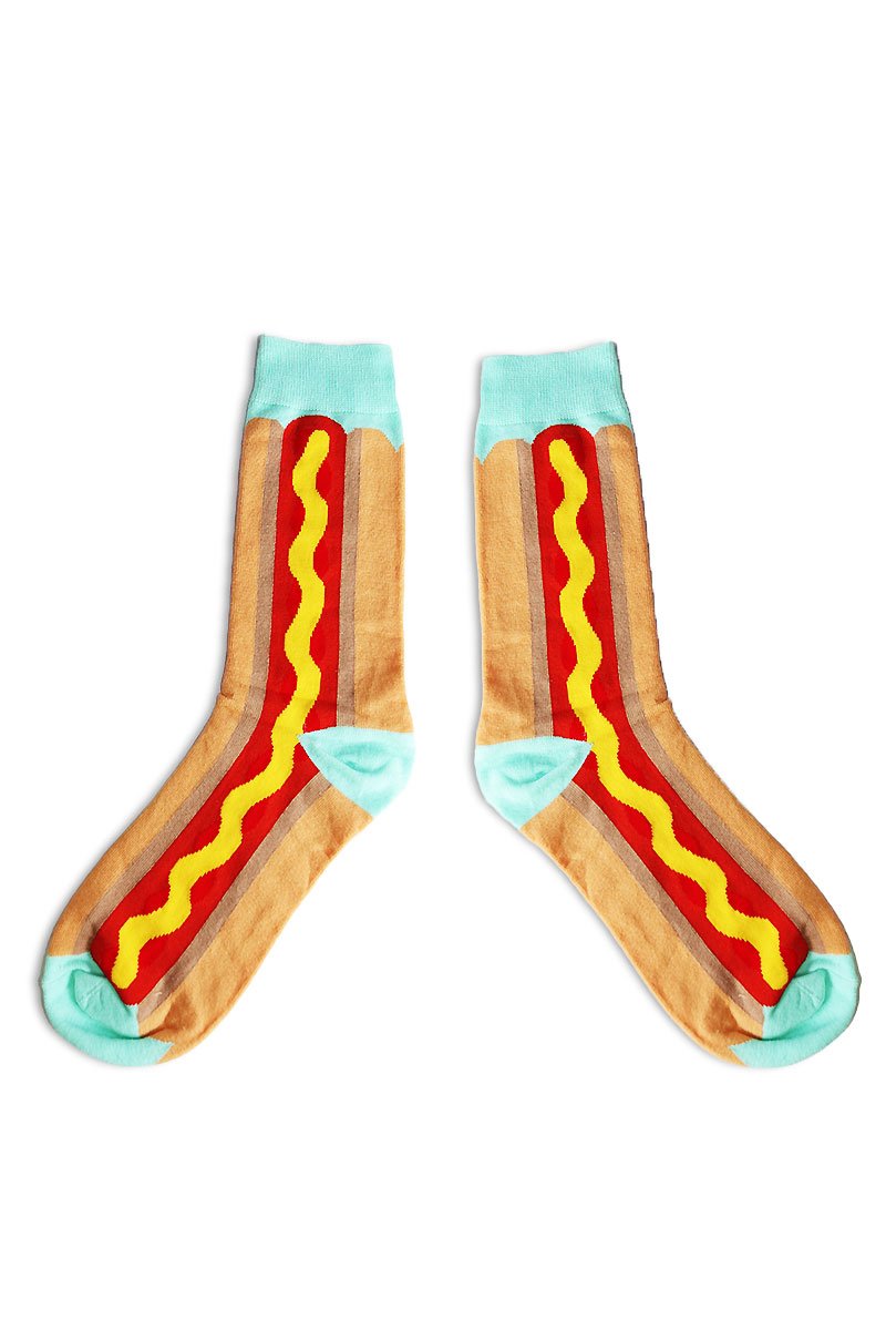 Hot Dog Crew Socks- Red