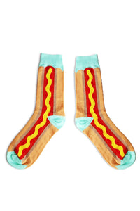 Hot Dog Crew Socks- Red