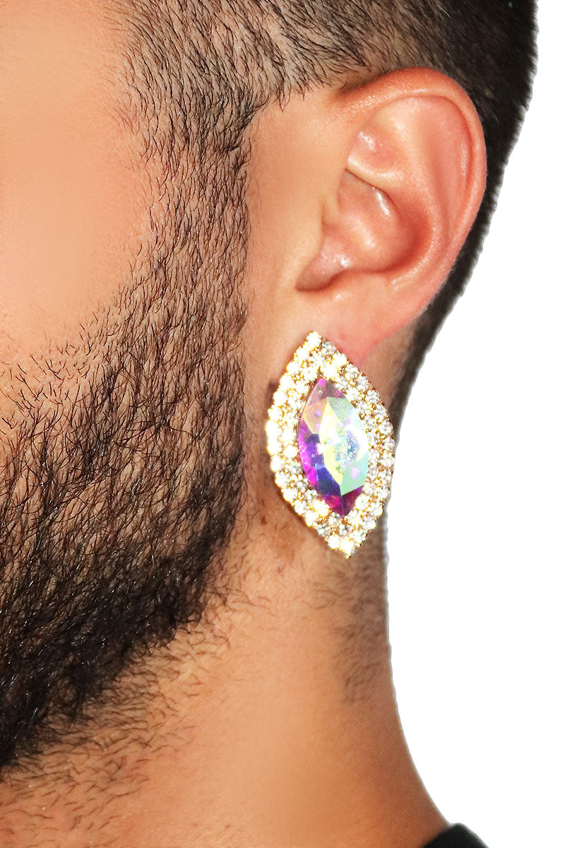 Queen's Jewels Crystal Single Earring- Silver