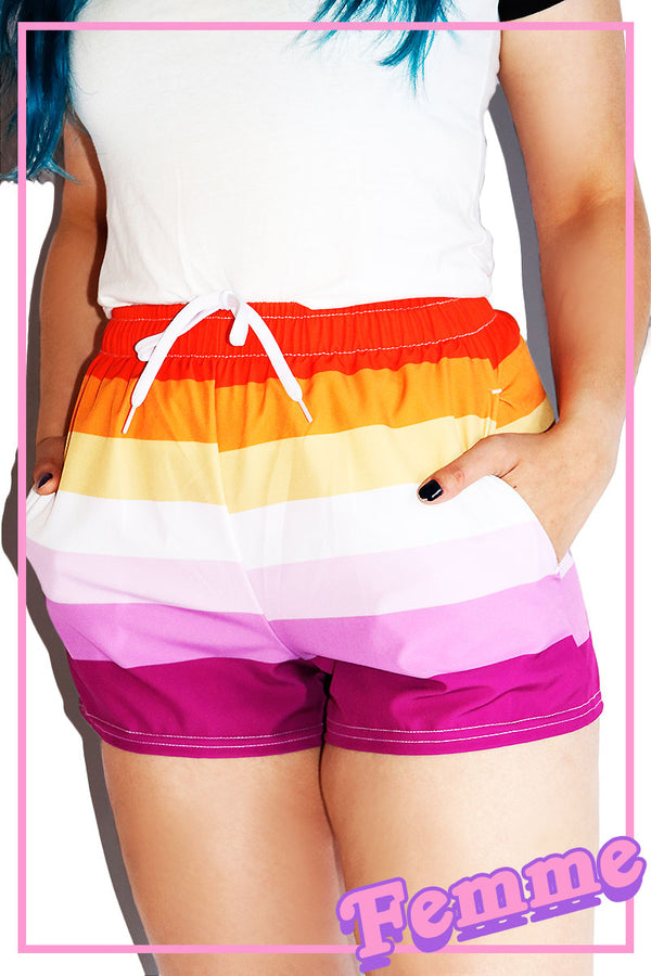 Gay Flag Exercise Shorts - Sporty Chimp legging, workout gear & more