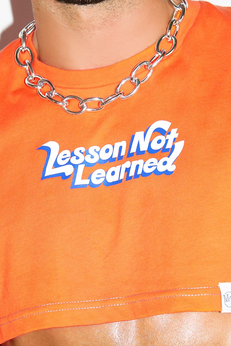 Lesson Not Learned Extreme Crop Tank- Orange