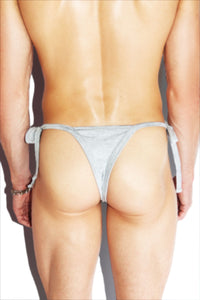 Core Tied Up String Thong - Grey