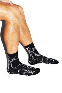 Marble Quarter Length Socks- Black