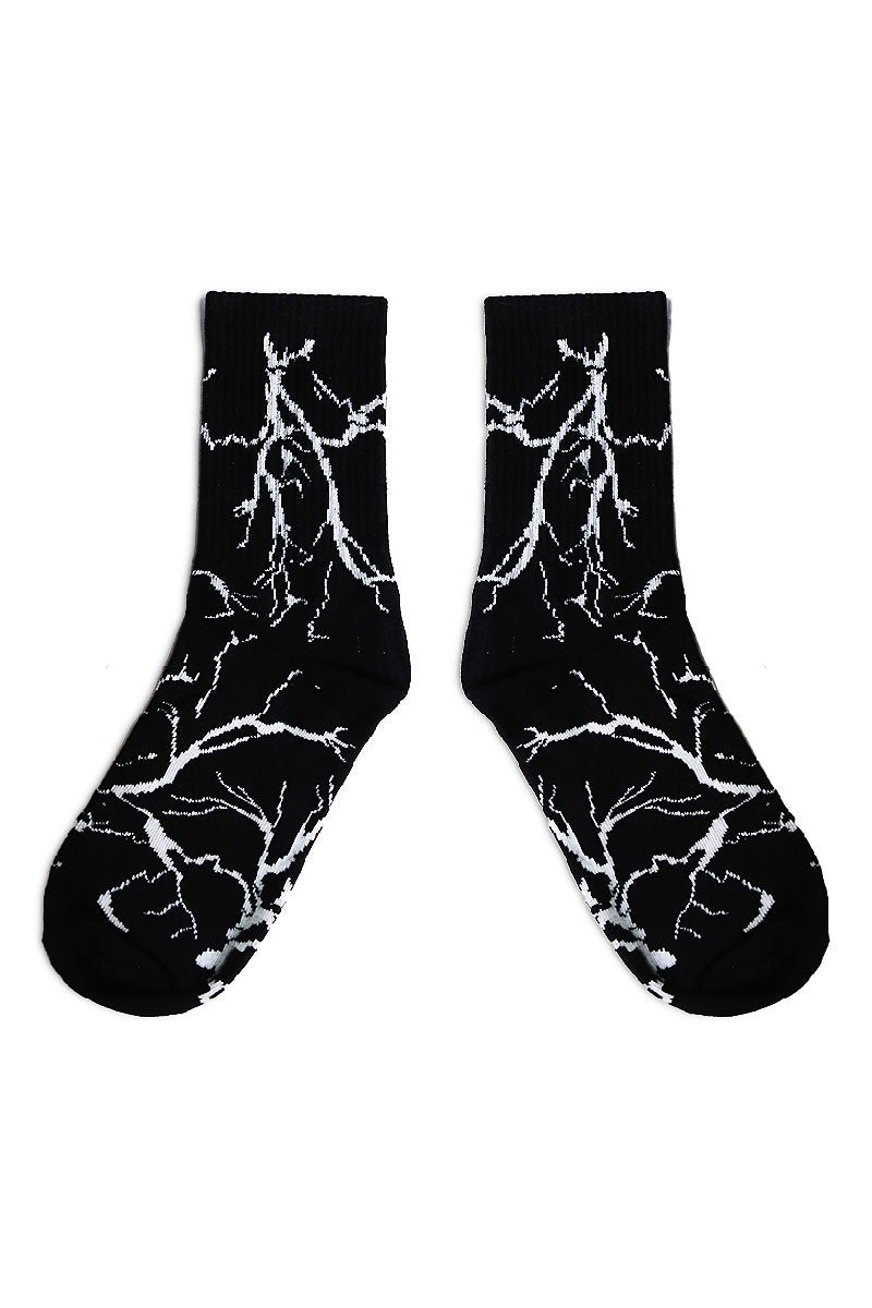 Marble Quarter Length Socks- Black