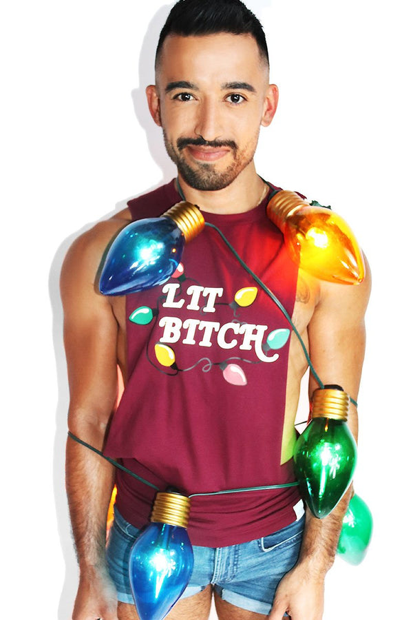 Lit Bitch Low Arm Shredder Tank in Burgundy