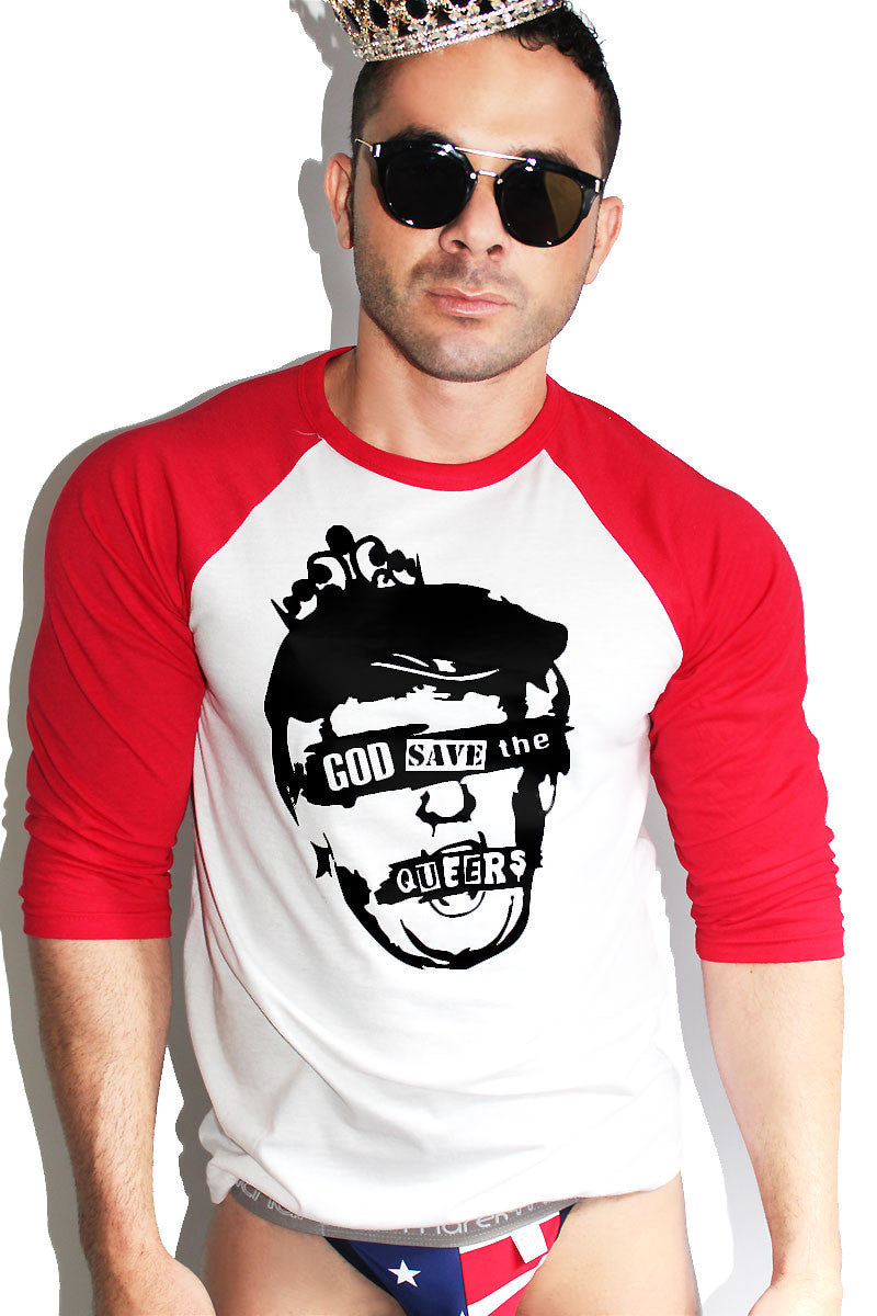 God Save The Queer Raglan Tee- Red