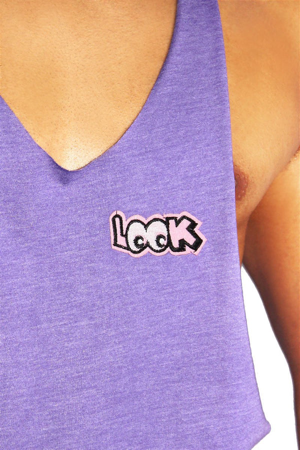 Look Patch String Tank in Purple Heather, view 2