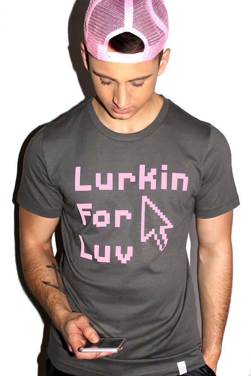 Lurkin for Luv Tee- Asphalt Grey