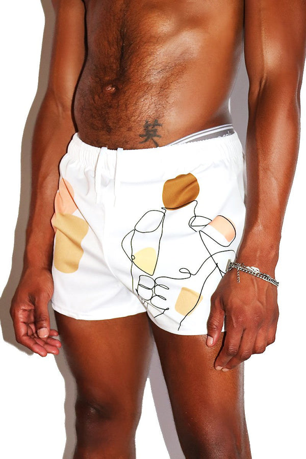 Nude Contour Active Shorts in White