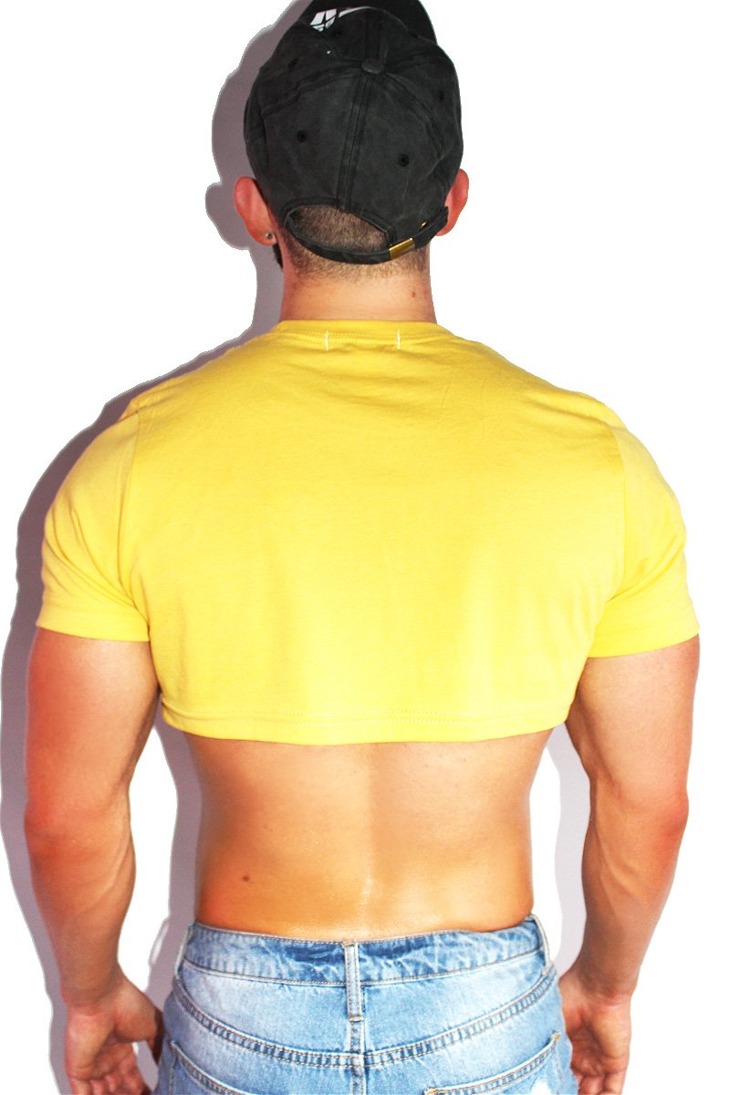 Man Meat Extreme Crop Tee-Athletic Yellow