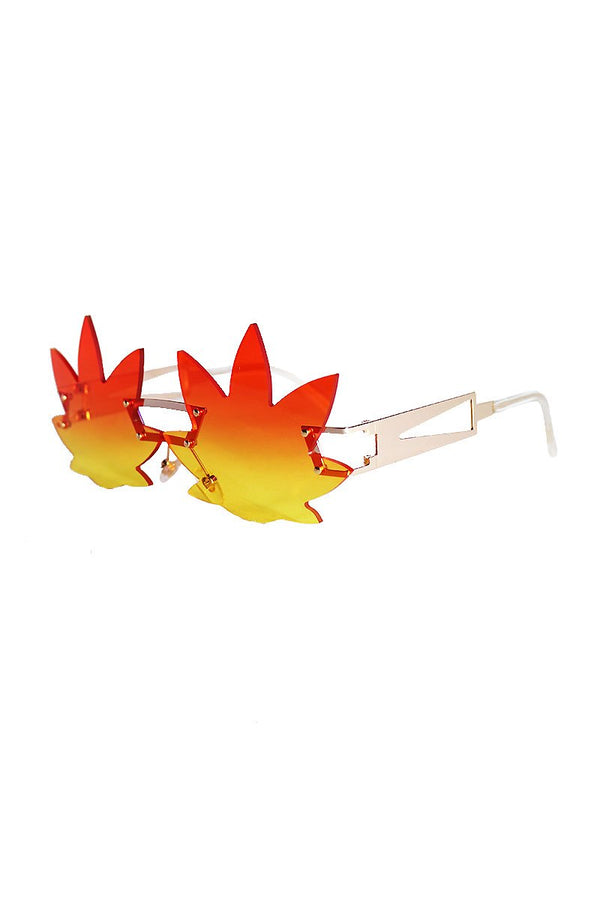 Fall Leaves Sunglasses in Red