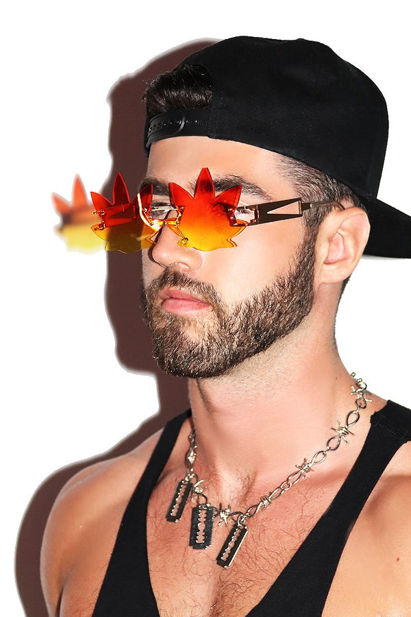 Fall Leaves Sunglasses in Red, view 2