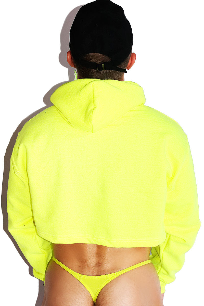 Crop top hoodie on sale yellow