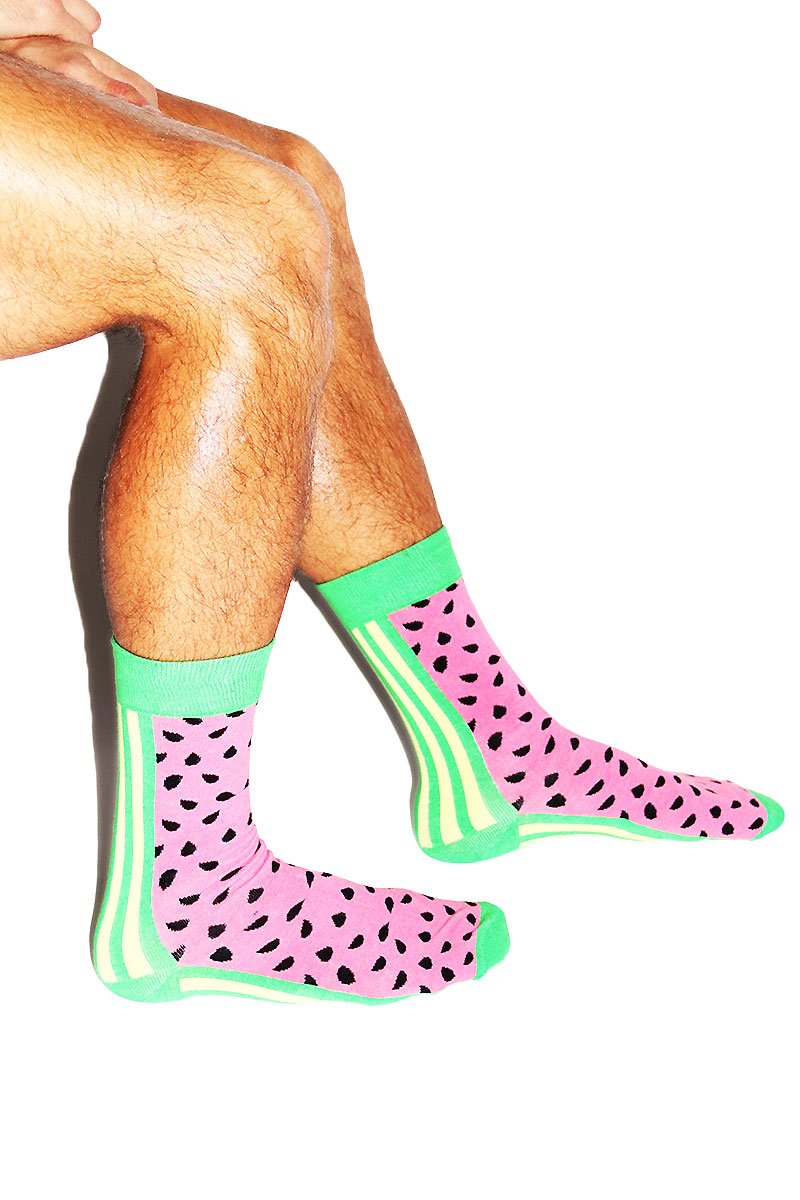 Watermelon Crew Socks- Pink