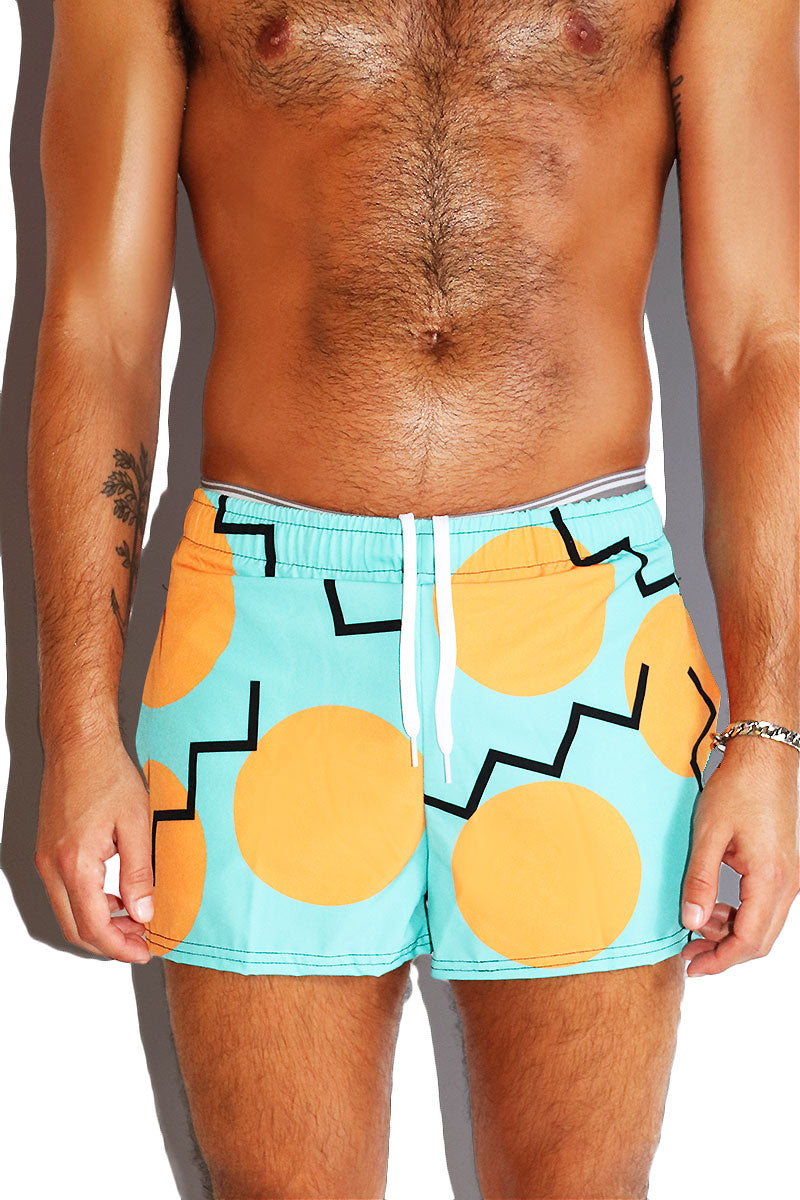 Prince Memphis All Over Active Shorts- Teal