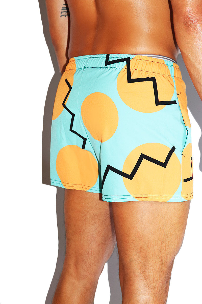 Prince Memphis All Over Active Shorts- Teal