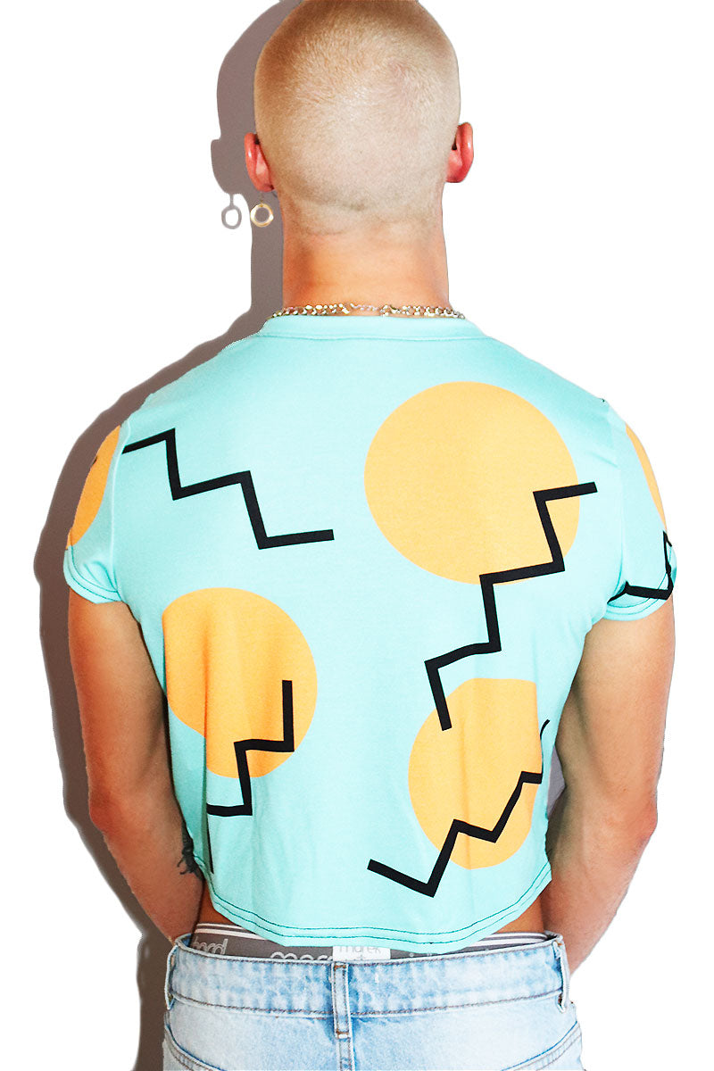 Prince Memphis All Over Fitted Crop Tee- Teal