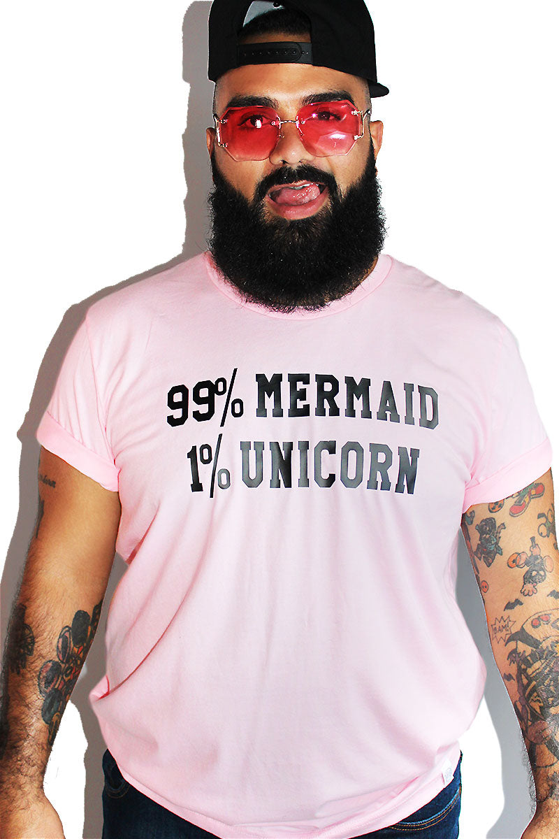 PLUS: 99% Mermaid 1% Unicorn Tee- Pink