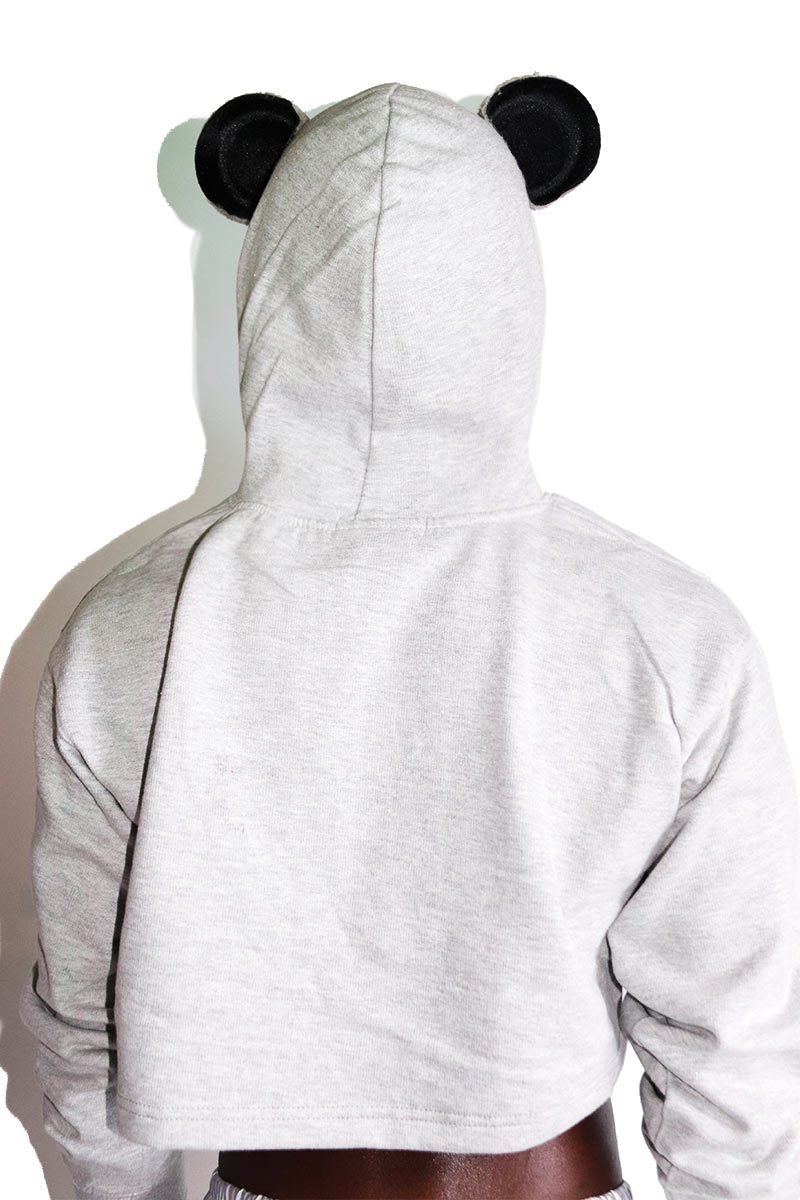 I'm a Mouse Crop Hoodie-Grey