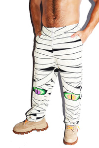 Mummy All Over Print Wide Pants- White