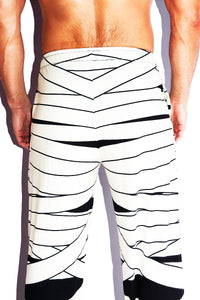 Mummy All Over Print Wide Pants- White