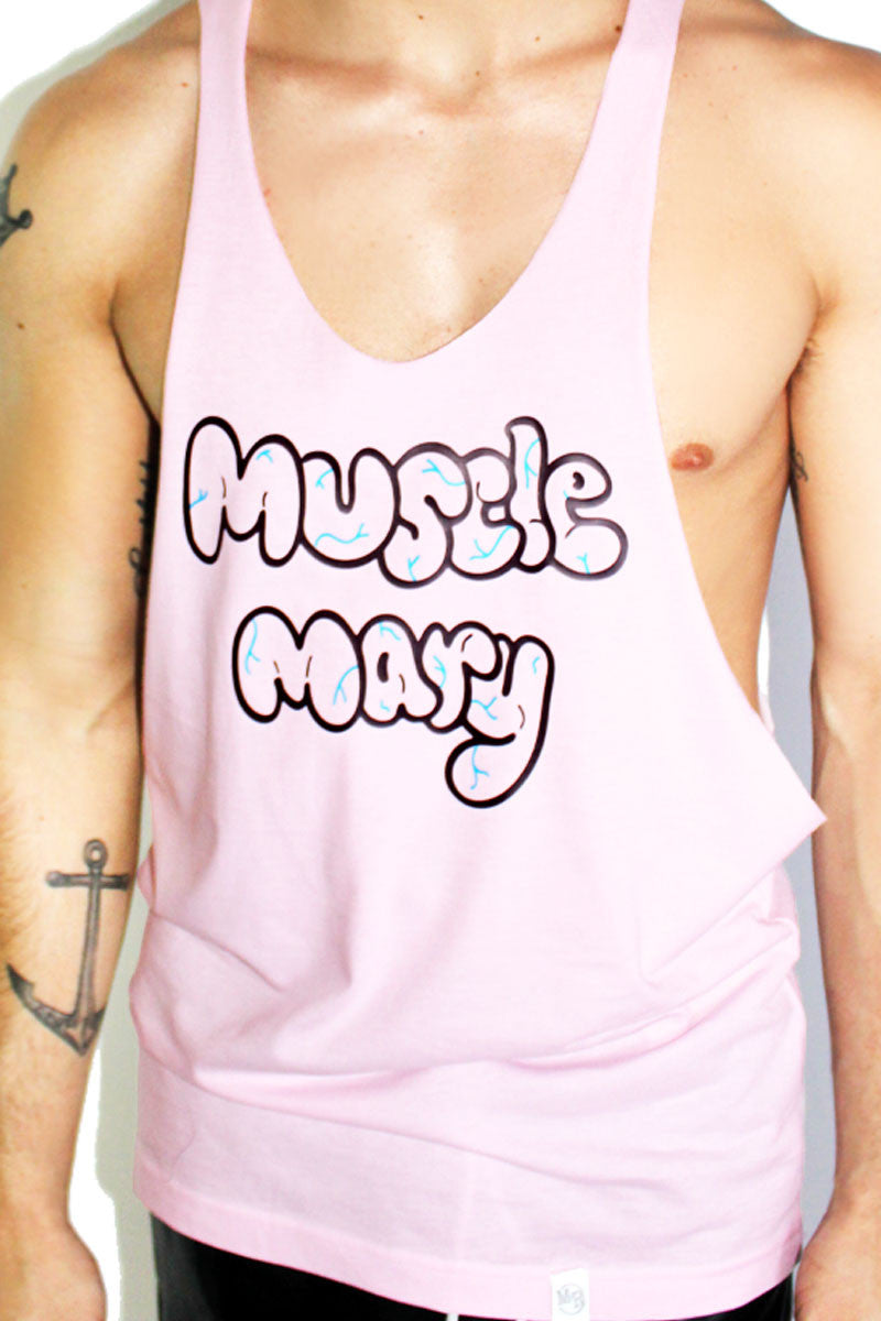 Muscle Mary String Tank-Pink