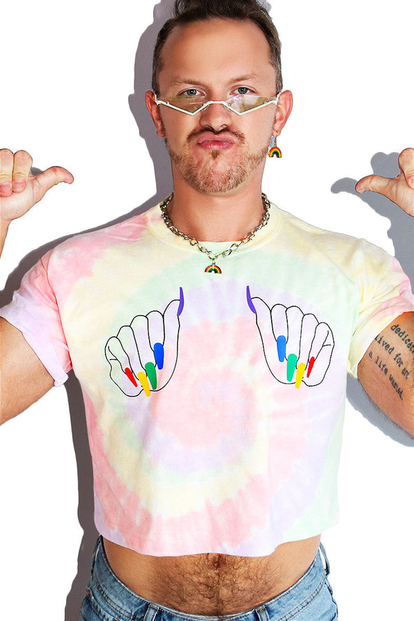 Gay Vibes Tie Dye Crop Tee- Multi