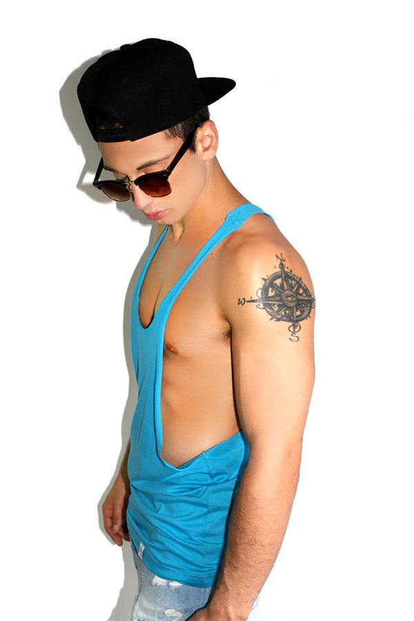 Core String Tank in Blue, view 2