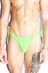 Core Tied Up String Thong - Lime