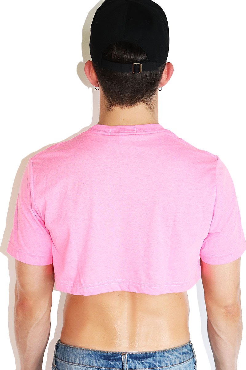 Neon pink extreme crop hot sale top