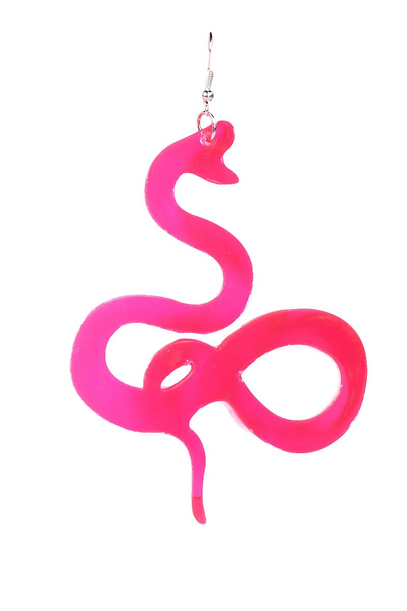 Snake Bite Acrylic Single Earring- Pink