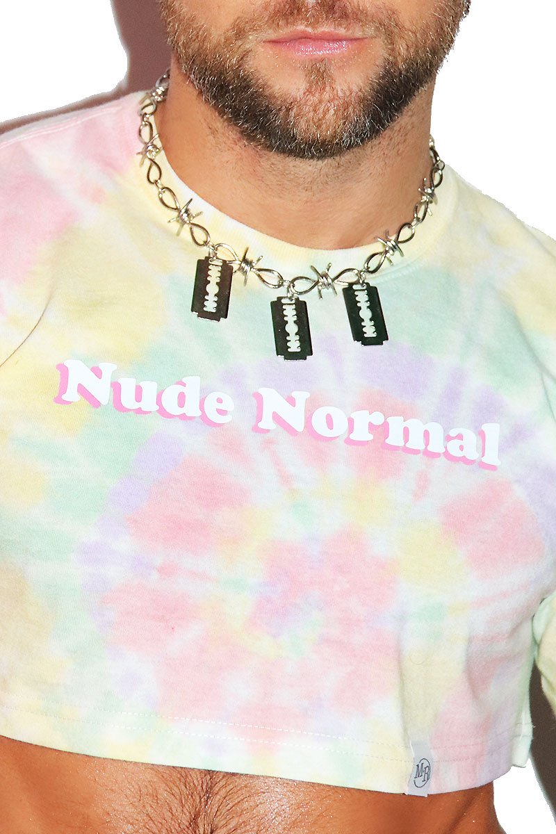 Nude Is The New Normal Tye Dye Extreme Crop Tee-Multi