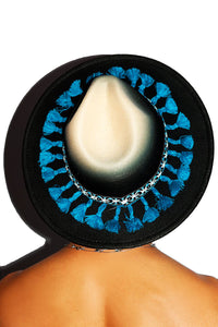 Day Of The Dead Ombre Wide Brim Hat - Black