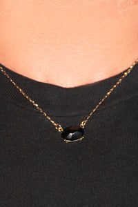 Demonic Stone Black Necklace - Gold
