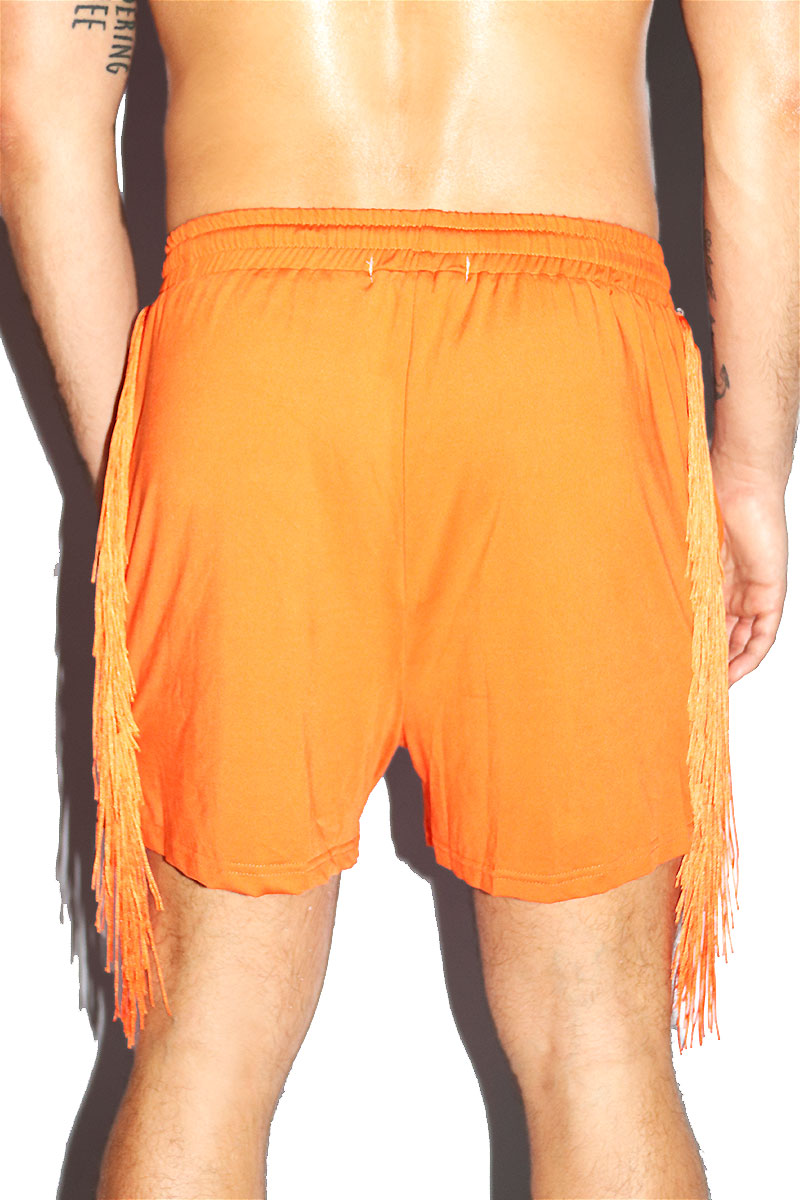Buckaroo Oversize Fringe Athletic Short-Orange