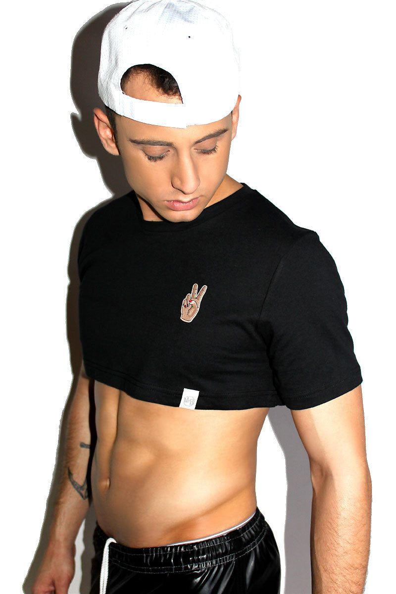 2 In the Pink Extreme Crop Tee-Black