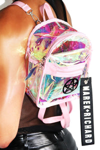 Pentacle Holographic Mini Backpack-Pink