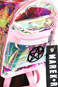 Pentacle Holographic Mini Backpack-Pink