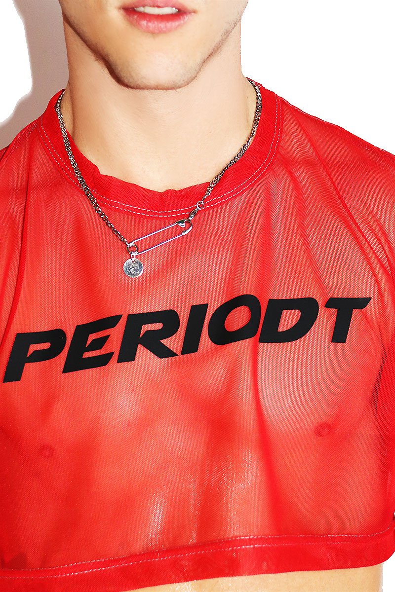 Periodt Mesh Extreme Crop Tank-Red