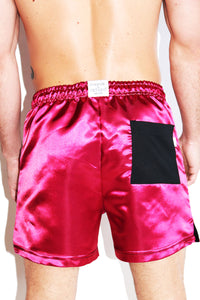 Periodt Satin Athletic Shorts-Pink