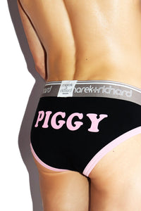 Piggy Bikini Brief- Black