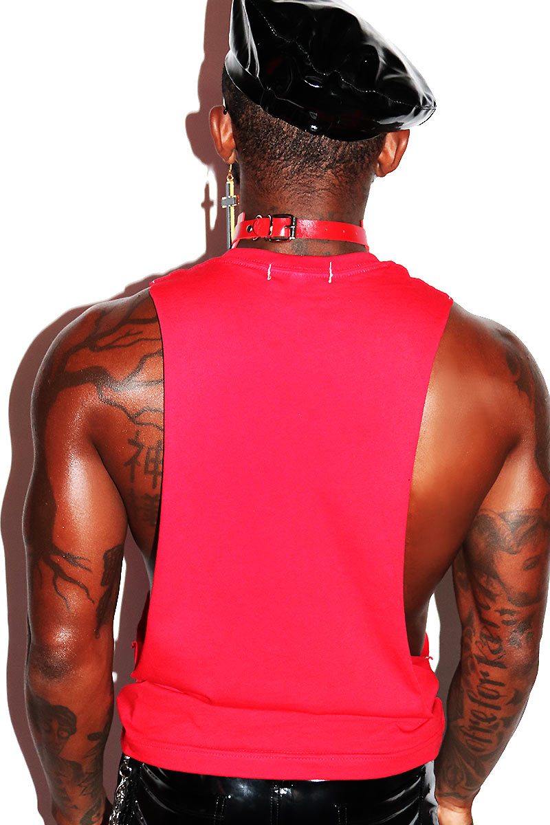Pop Another One Low Arm Shedder Tank- Red