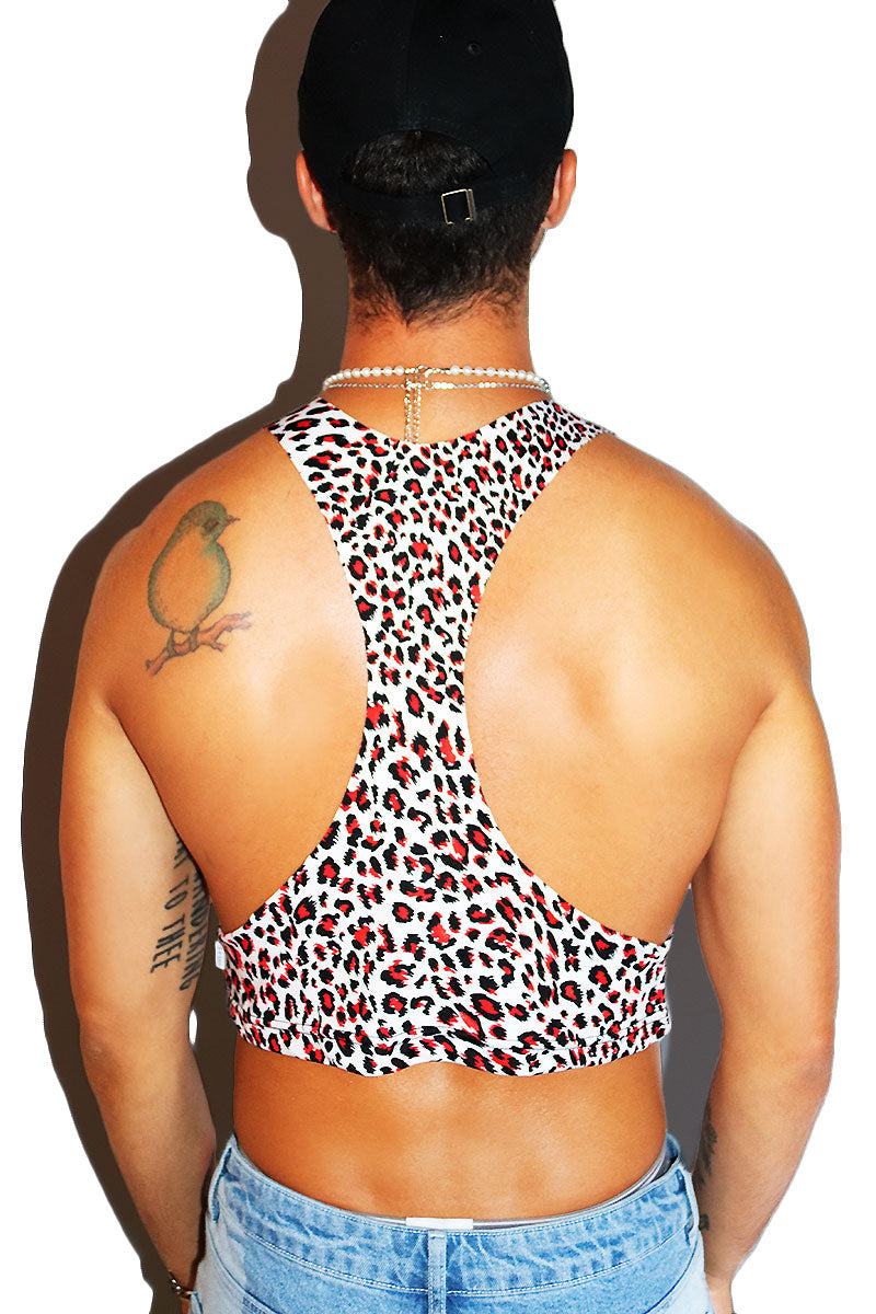 Exotic Animal Crop Racerback Tank- Red