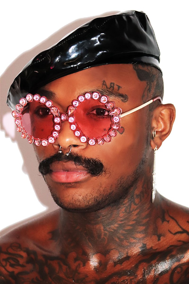 Champagne Round Jewel Sunglasses-Pink