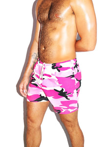 Camo Athletic Shorts-Pink