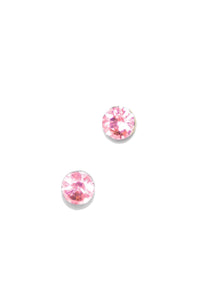 Rose Crystal Stud Earrings- Pink