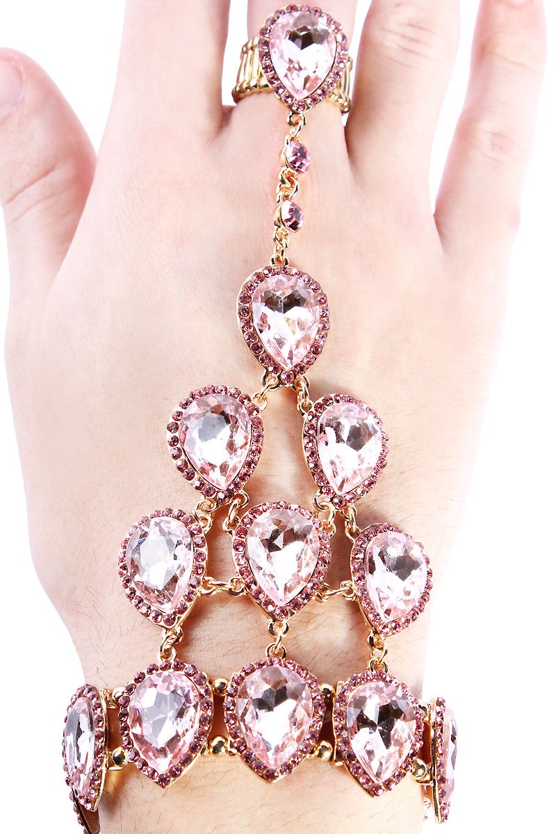 Diamond Gem Stones Gauntlet-Pink