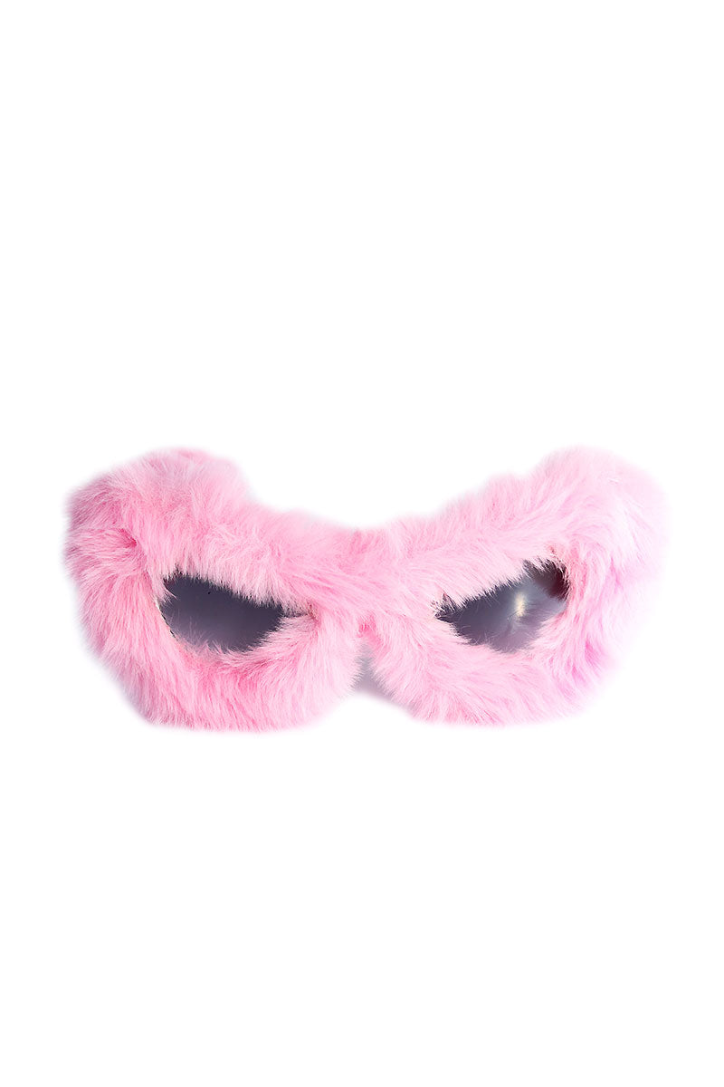Furry Friends Cat Eye Sunglasses- Pink